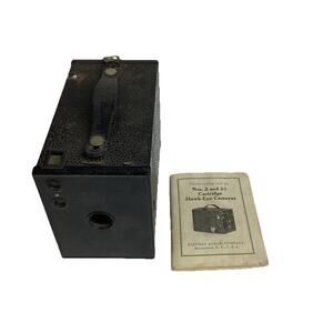 Vintage 1916 Kodak Cartridge Hawk-Eye #2 Box Camera With Manual